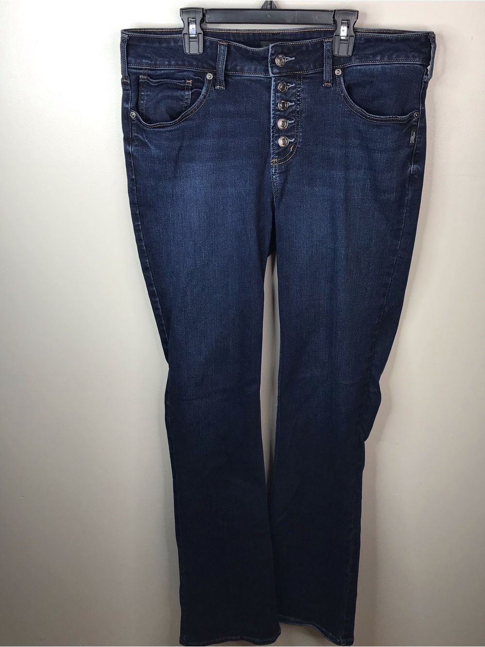 Silver Jeans Suki Slim Boot Women's Dark Blue Button-Fly Jeans Sz W34xL35